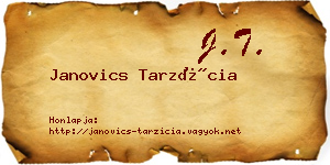 Janovics Tarzícia névjegykártya